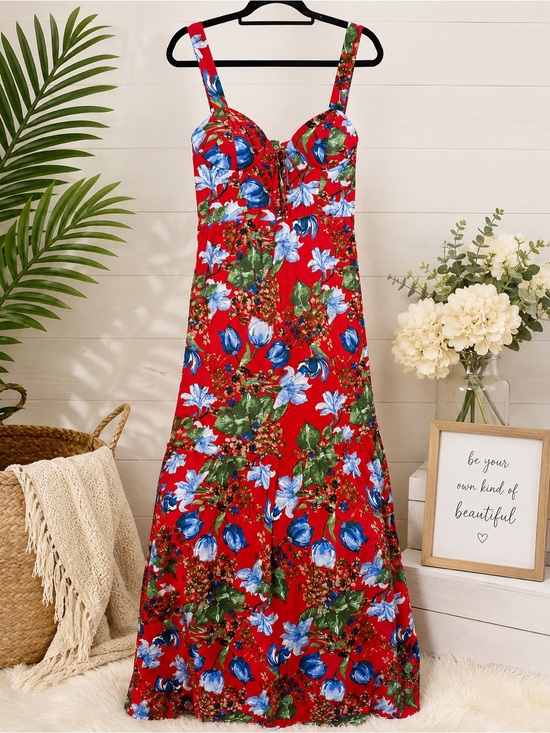 ambition Dresses & Skirts - 🌺 NWT Ambition Floral Maxi Dress – Size Medium 🌺 100% Rayon